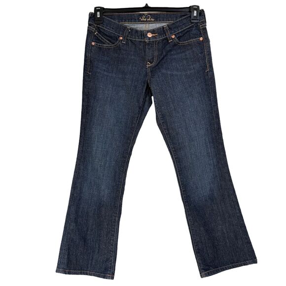 Old Navy SZ 2 SHORT Diva Bootcut Jeans Pockets Low-Rise Dark Wash Zip-Fly Blue - Picture 1 of 9